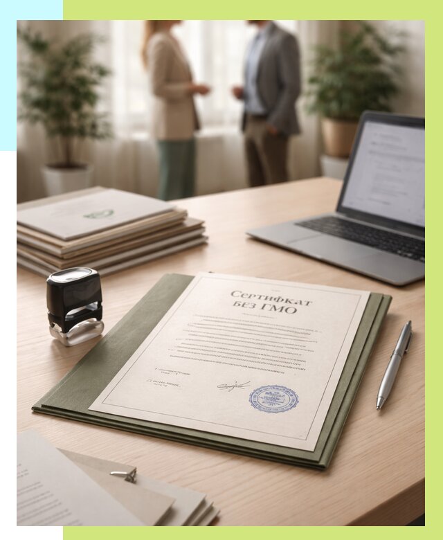 Сертификат без ГМО в Урюпинске от 7726 р. оформить срочно Алешин-Рюп